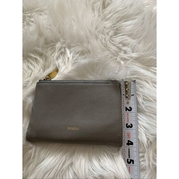 Fossil gray leather wallet small with multiple compartment - Picture 9 of 9